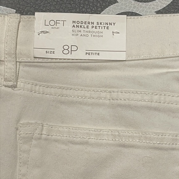 NWT Loft White Denim Modern Skinny Ankle Petite pants - Picture 2 of 4